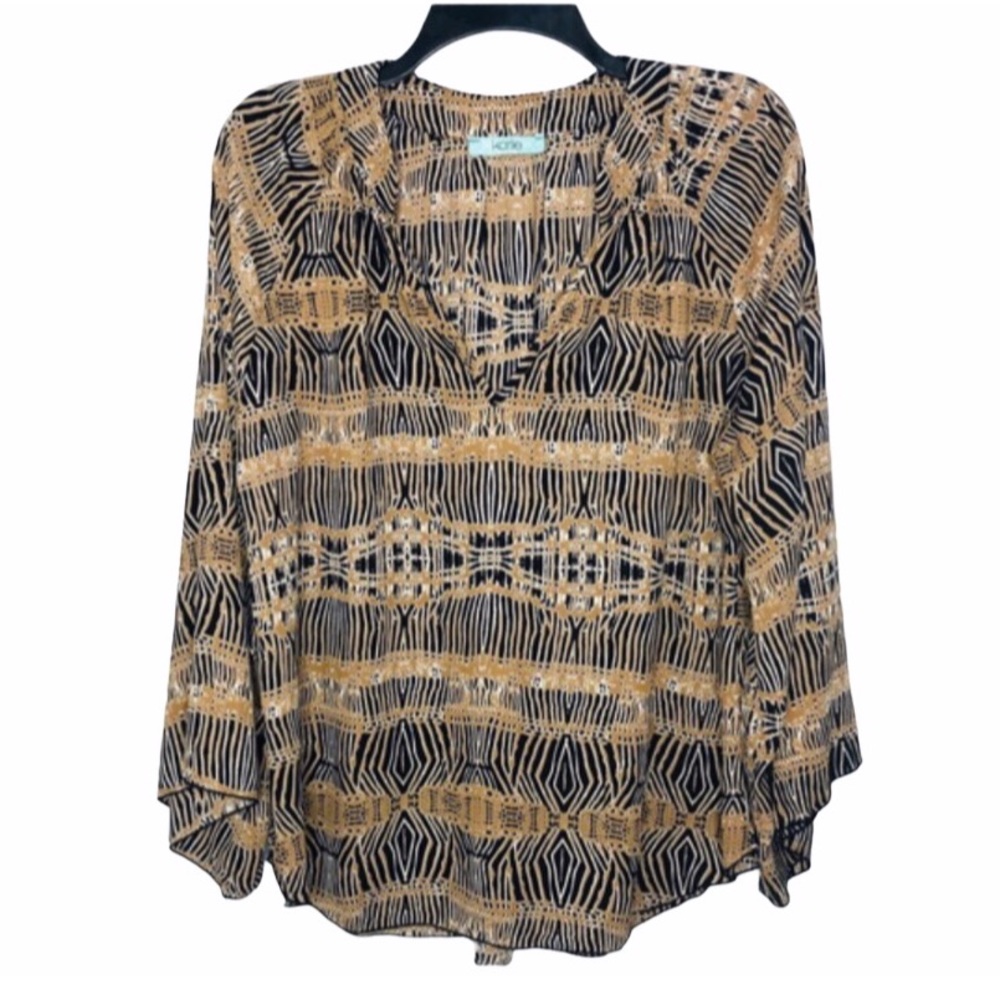 Karlie Anthropologie Animal Print Semi-Sheer Top